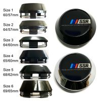 Style 4pcs 60/64/65/68/69MM SSR Center Cap Car Wheel Hub Cover Black Logo Black Chrome Cap for SSR Wheel Rim