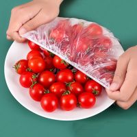 50/100Pcs Disposable Elastic Cling Film Kitchen Food Fresh Keeping Plastic Cling Wrap for Leftover Fruits Bowls Cups Saran Wrap