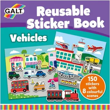 Reusable 3D Puffy Sticker Book for Kids 88 Pcs Waterproof Vehicles Stickers  4 Fold-Out Scenes Game Travel Stickers Educational