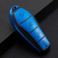 ▤❇❣ For BYD Song Qin Han EV Tang DM 2018 - 2022 Car TPU Leather Car Key Case Cover Shell Protector Fob Auto Keychain Accessories