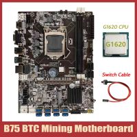 B75 BTC Mining Motherboard+G1620 CPU+Switch Cable LGA1155 8XPCIE USB Adapter DDR3 MSATA B75 USB BTC Miner Motherboard