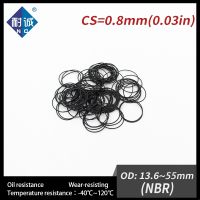 10 Buah/Lot Karet Hitam NBR CS 0.8Mm Ketebalan OD13.6/18/22.3/25/30.6/32.8/42/47/55Mm Jam Gasket ORing Karet Tahan Air