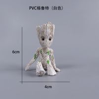 ตุ๊กตาตุ๊กตาขยับแขนขาได้ท่านั่งอะนิเมะ Deadpool Groot Hiasan Mobil ขนาดเล็กสำหรับผู้ชายของเล่นคอลเลกชั่นรูปแกะสลักมหัศจรรย์