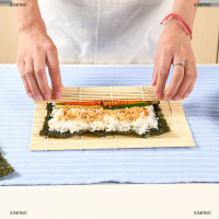 xiamei Sushi MAT Bamboo Maker Kit ข้าวม้วนแม่พิมพ์ครัว DIY แม่พิมพ์ลูกกลิ้งข้าวพาย