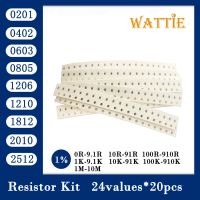 Resistor kit 0201 0402 0603 0805 1206 1210 1812 2010 2512 smd Resistor package 24valuesx20PCS 480PCS 1 Sample Kit Resisor