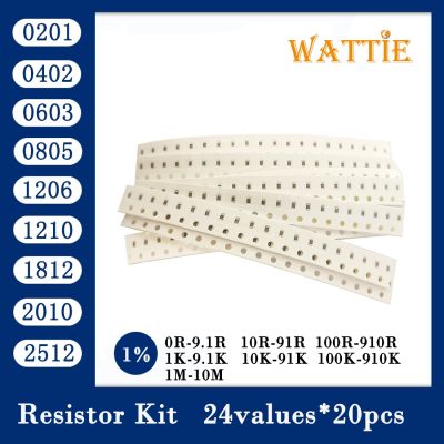 Resistor kit 0201 0402 0603 0805 1206 1210 1812 2512 smd Resistor package 25valuesx20PCS 500PCS 1 Sample Kit Resisor