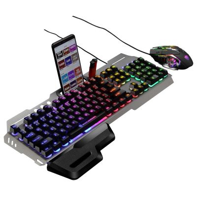 Wired Luminous Gaming Keyboard and Mouse Set 104 Keys Mechanical Feel Game Breathing Light 1.8M USB Wire for Desktop PC Computer
