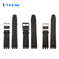 Leather watch strap waterproof for YIS415414 17mm 19mm replace Cowhide watch band concavo convex watch celet mens