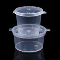 50Piece 27ml Plastic Takeaway Sauce Cup Reusable Containers Food Box with Lid Small Pigment Box Clear Kitchen Containers