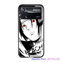 เคส Xiaomi Poco M4 Pro Xiaomi Poco X4 Pro 5G Pocom4 Pro Pocox4pro Case อะนิเมะสำหรับสาวผู้หญิงร่างสีดำสีขาวนารูโตะชุดปลอกขอบนุ่มกระจกนิรภัยกรณีปก