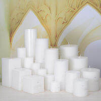 【CW】White Pillar Candles for Praying Household Candles for Emergency Nice Home Decor Several Sizes Optional Party Candles