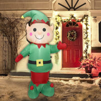 Inflatable Xmas Elf รุ่น LED Light Illuminated Elf Ornament บรรยากาศรื่นเริงอุปกรณ์ส่องสว่างสวนกลางแจ้ง Xmas Decor