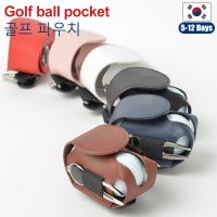 Portable Golf Ball Storage Pouch Golf Ball Waist Holder Bag Mini Pocket Container with Metal Buckle Leather Waist Golf Carrier