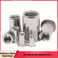 50 Pcs 304 Stainless Steel Rivet Nut M3 M4 M5 M6 M8 M10 M12 Flat Countersunk Rivet Nut Insert Rivnut Nutsert