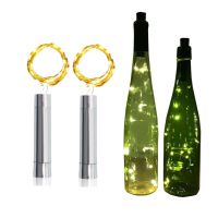 10PCS 20LED Silver Wine Bottle Cork Light AA Battery Fairy String Light Bottle Stopper Garland For DIY Christmas Party Decor