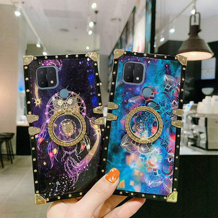 jiefie-เคสโทรศัพท์สำหรับ-oppo-a15-a15s-a17-a16-a12-a5-2020-a9-2020-a5s-a3s-a16k-a17k-a12e-starry-sky-โมบายกระดิ่งลมหรูหราซิลิโคนรูปสี่เหลี่ยมกันกระแทกฝาหลัง