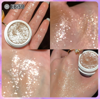 EBiSU ขาวดําแวววาวอายแชโดว์เพชรเงางามพาเล็ทไฮไลท์ผงระยับระยับสีสดใสสีตาเครื่องสําอางแต่งหน้า
