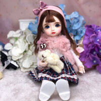 30CM Fashion BJD Dolls Cute Makeup Princess Joints Movable Accessories Clothes with Shoes Plastic Nude Body 16 Doll for Girls