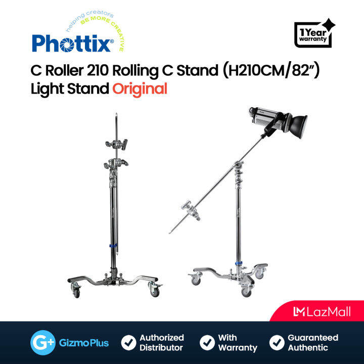 Phottix C Roller 210 Rolling C Stand (H210CM/82″) Light Stand for
