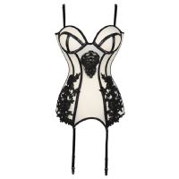 2021Women Sexy Corset Underwear Bra Lace Up Body Shaper Bustier Overbust Breathable Mesh Floral Waist Slim Lingerie Bodysuit Black