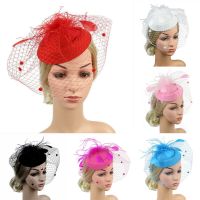 【hot】✸○◊  Mesh Veil Hat Wedding headwear Big Color Fascinator Small Bridal Hair pins gai