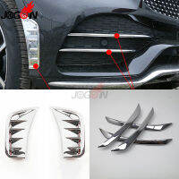 ABS Chrome For Mercedes-Benz GLC Class  Car Front Fog Light Strips Fender Vent Outlet Cover Trim Molding Accessories