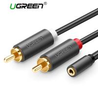 Ugreen RCA Cable 2 RCA Male to Female 3.5mm Jack Adapter Audio Cable Aux Cable (3.5mm x 25cm) QC8191652