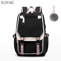 Mjzkxqz Kids School Backpack For Girls Korean Style Black Pink Cute Backpack Schoolbag Kawaii Backpacks For Teenage Girls Gift