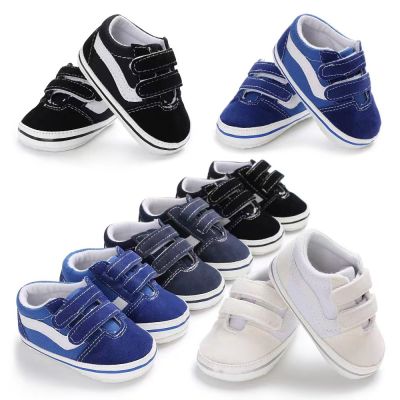 รองเท้าเด็กรองเท้าเด็กชายกันลื่นรองเท้าผ้าใบพื้นนุ่มสำหรับรองเท้าเด็กหัดเดินครั้งแรก0-18เดือน