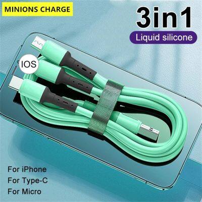 3 in 1 5A Fast Charging USB Charger Cable For iPhone 13 X Type-C Android Micro USB Samsung A51 Huawei Charging Cable Accessories Wall Chargers