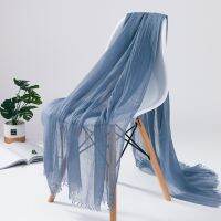 Wool Acrylic Solid Scarf Air Conditioning Towel Muslim Hijab New Spring Beautiful Beach Towel Wrap Big Size Soft Feeling