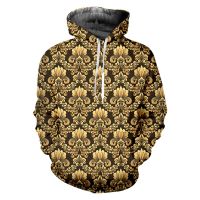 2023 style LCFA Baroque Zip Up Hoodie 3d Print Royal Golden Pattern Luxury Sweatshirts Men Women Plus Size Pullover Dropshipping Custom