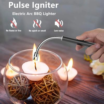 Survival kits New USB Rechargeable Igniter 360° Swivel Pulse Hose Windproof Lighter Metal Outdoor Kitchen Gas Stove Candle Ignition Gadget Survival kits