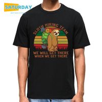 Sloth Hiking Team We Will Get There When We Get There Men T-shirt Unisex Vintage Funny  O Neck Cotton Tops Tee,Drop Ship