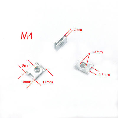 ZHIWEN คลิปไขควงรูปตัว U สำหรับ M4 10ชิ้นสำหรับ M5 M6รถจักรยานยนต์ป้องกันสนิมป้องกันแผ่นเหล็กสายรัดข้อมือแบบหัวเข็มขัด