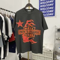 2023ss แฟชั่น Hellstar ขนาดใหญ่ Tee Top Men Women 1:1คุณภาพสูง Patchwork Hellstar T เสื้อเสื้อยืดขนาดใหญ่