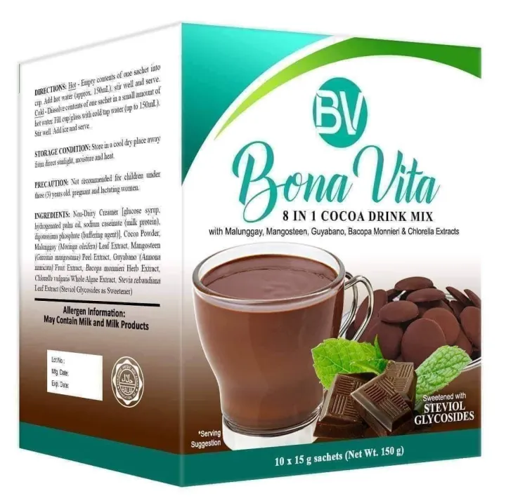 Bona Vita 8 in 1 COCOA Drink Mix (10 Sachets) (1 BOX) Lazada PH