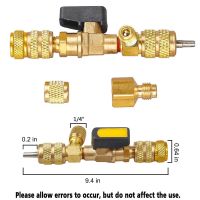 Valve Core Remover Installer Tool with Dual Size SAE 1/4 5/16 Port Compatible with R22 R12 R407 R410 R404 R32 R600 A/C