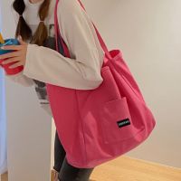 Pack parcel package the new south Korean female canvas bag large capacity candy color commuter students small single shoulder hand -Y230520