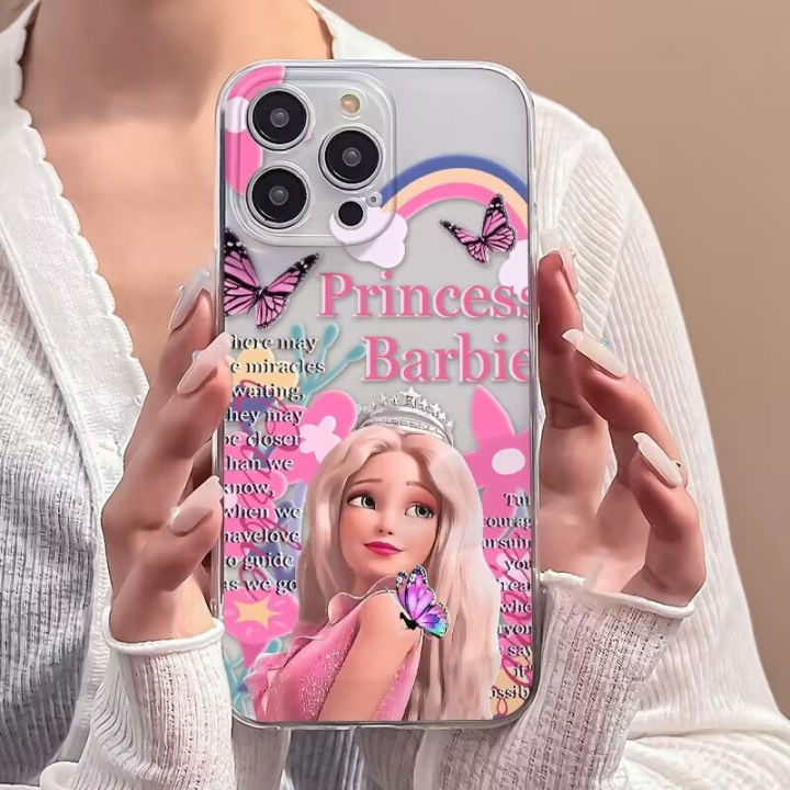 เคสโทรศัพท์สำหรับ-oppo-realme-3-5-5i-6-7-8-9-9i-10-pro-plus-5g-a36-a96-4g-เคสแฟชั่นใส-girly-บาร์บี้สีชมพูเจ้าหญิงน่ารัก-tpu-ลายการ์ตูนกันกระแทกกล้องซิลิโคนนิ่ม