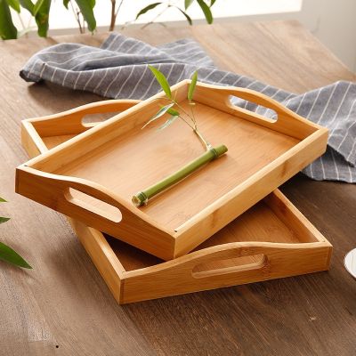 Bamboo Wooden Rectangular Tea Tray Solid Wood Tray trays serving tray Kung Fu Tea Cup Tray Wooden Hotel Dinner Plate