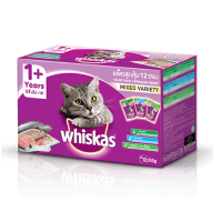 Whiskas Adult 1+ Mulitpack Mixed Variety 12x85 G วิสกัสอาหารแมวโตแพคสุดคุ้ม