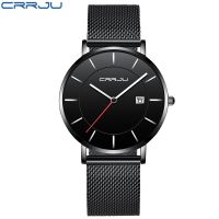 CRRJU New Arrival silm Men sports Watches Business Waterproof Simple Gift WristWatches Male Relogio Masculino Men black Clock