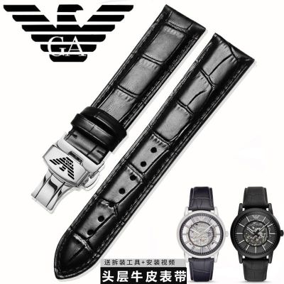 【Hot seller】 leather watch strap with starry calfskin butterfly buckle chain AR1981/1926 male 22m