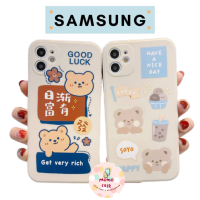 Momo case - เคสSamsungมือถือ ซิลิโคน TPU พิมพ์ลายการ์ตูนหมีน่ารัก สำหรับ Samsung A7 2018 A10 A10S A20S A30 A50S J6PLUS J4PLUS #925