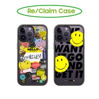 Original Casetify Cute Smiley Sticker Hard impact Case Cover For iPhone 11 12 13 14 Pro Max Casing