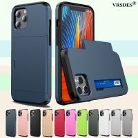 【16- digits】สำหรับ iPhone 12 Pro Max 12 Mini XS Max XR X Case Hybrid Tough Slide Wallet Card Storage Armor Case สำหรับ iPhone 11 12 Pro Max Funda