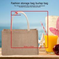 Burlap Tote Bags Blank, Jute Beach Shopping Handbag, for Grocery Crafts Wedding