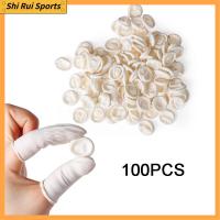 SHIRUI 100PCS เป็นธรรมชาติ น้ำยาง ป้องกันปลายนิ้ว ถุงมือป้องกัน ถุงมือยาง ปลอกนิ้ว เตียงเด็ก