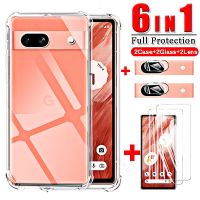 ☎❁ 1to6 for Google 7a Pixel7a 7 A Case Camere Screen Protector Tempered Glass for Google Pixel 7a 6a Pixel7 6 Protect Fundas Lens